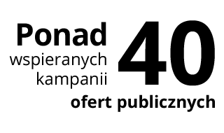 Ponad 40 wspieranych kampanii ofert publicznych 